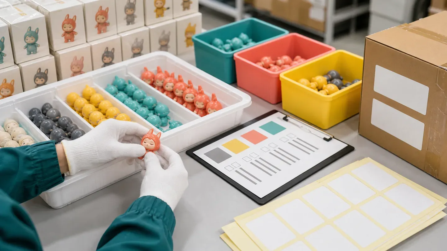 Variant-level quality inspection and sorting for blind-box merchandise
