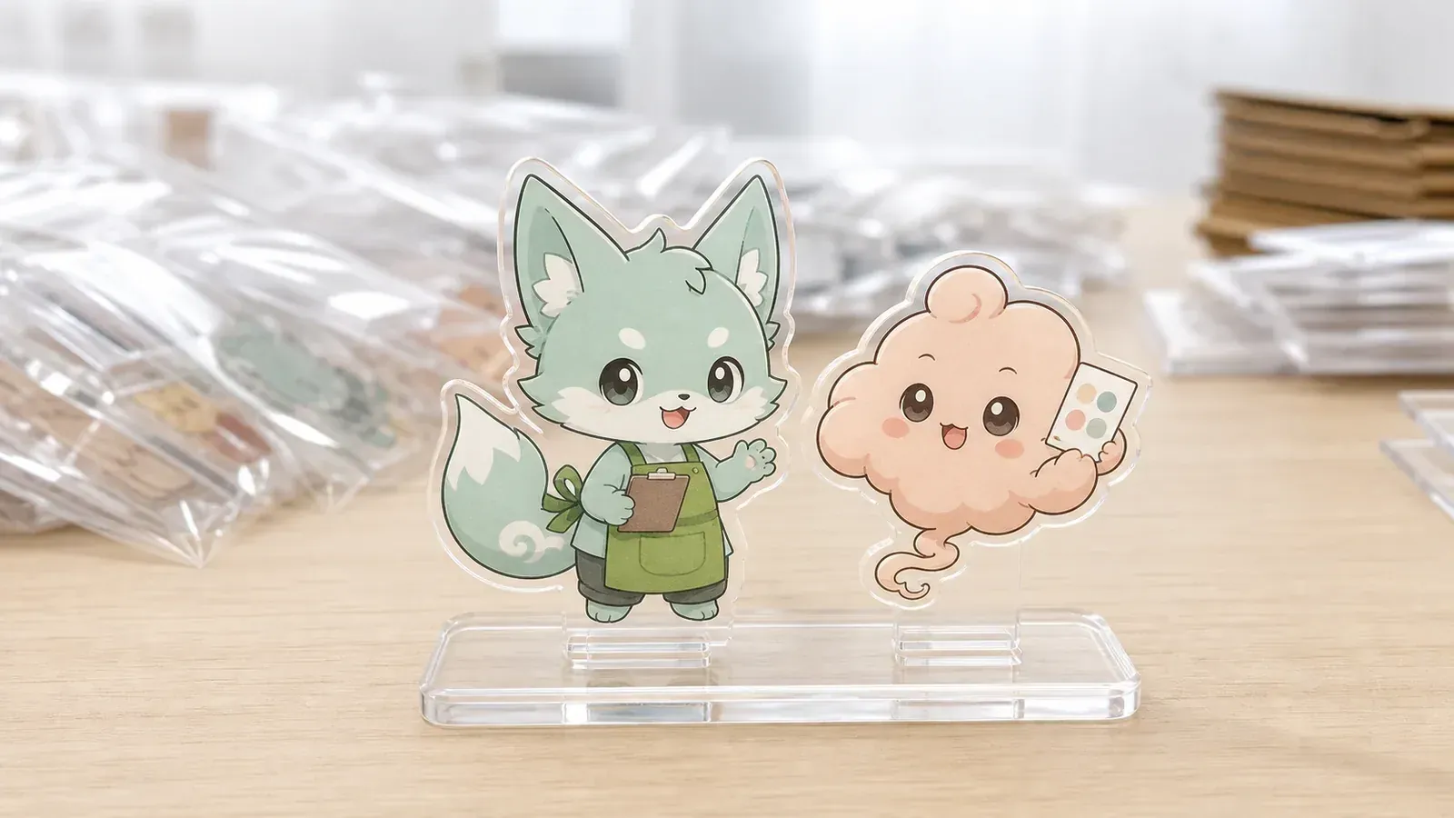 Cafe collaboration acrylic merchandise arranged by character SKU