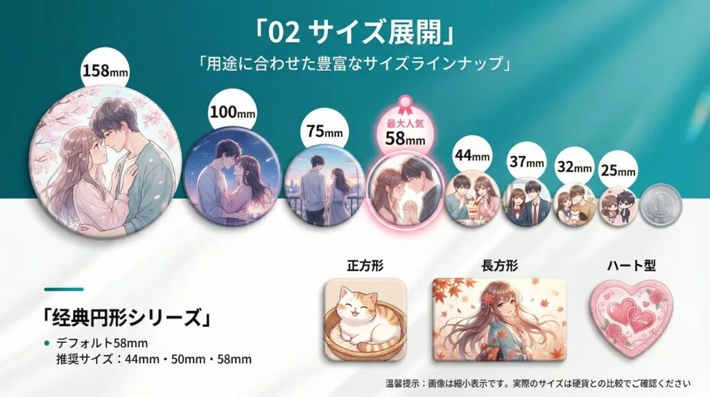 缶バッジOEMの裏面パーツと安全性確認イメージ