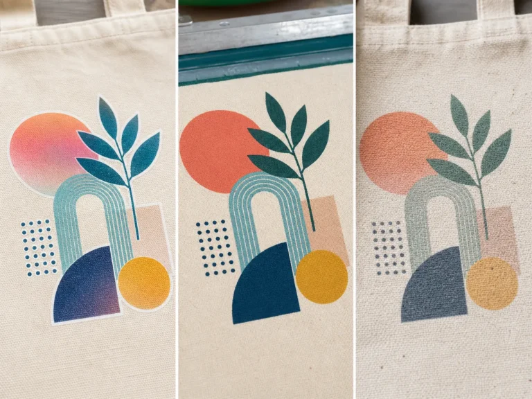 DTF screen printing and direct inkjet finish comparison on canvas
