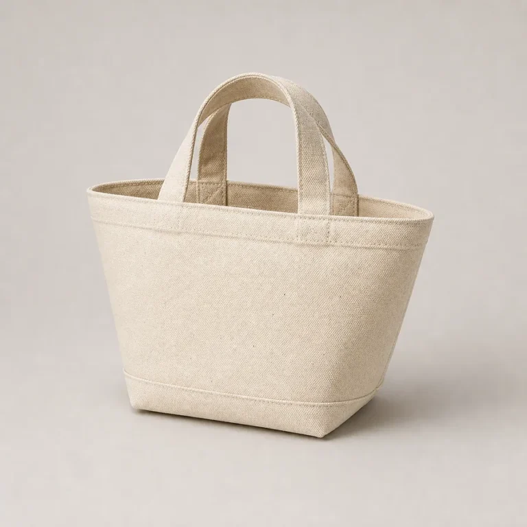 Boat-bottom canvas lunch tote