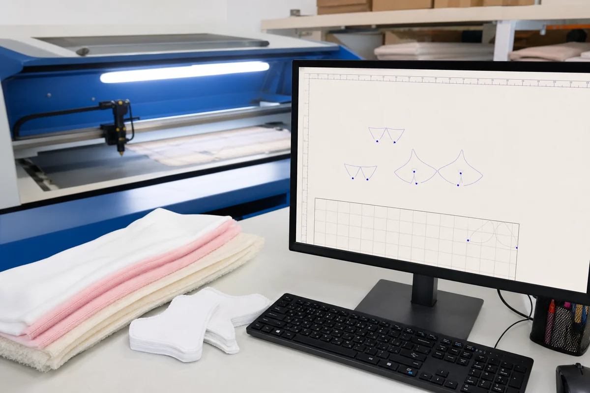 Plush pattern outline prepared for laser cutting input