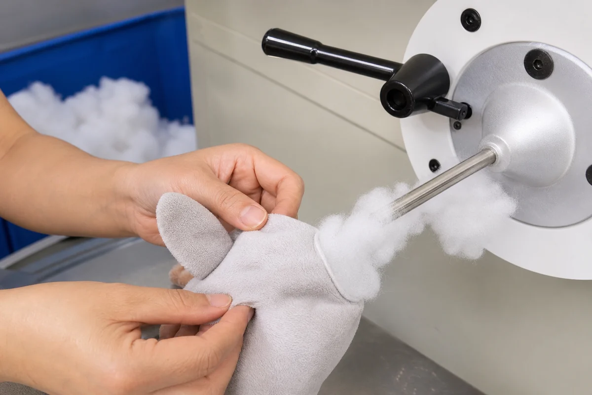 Stuffing added to a custom plush to control volume and firmness