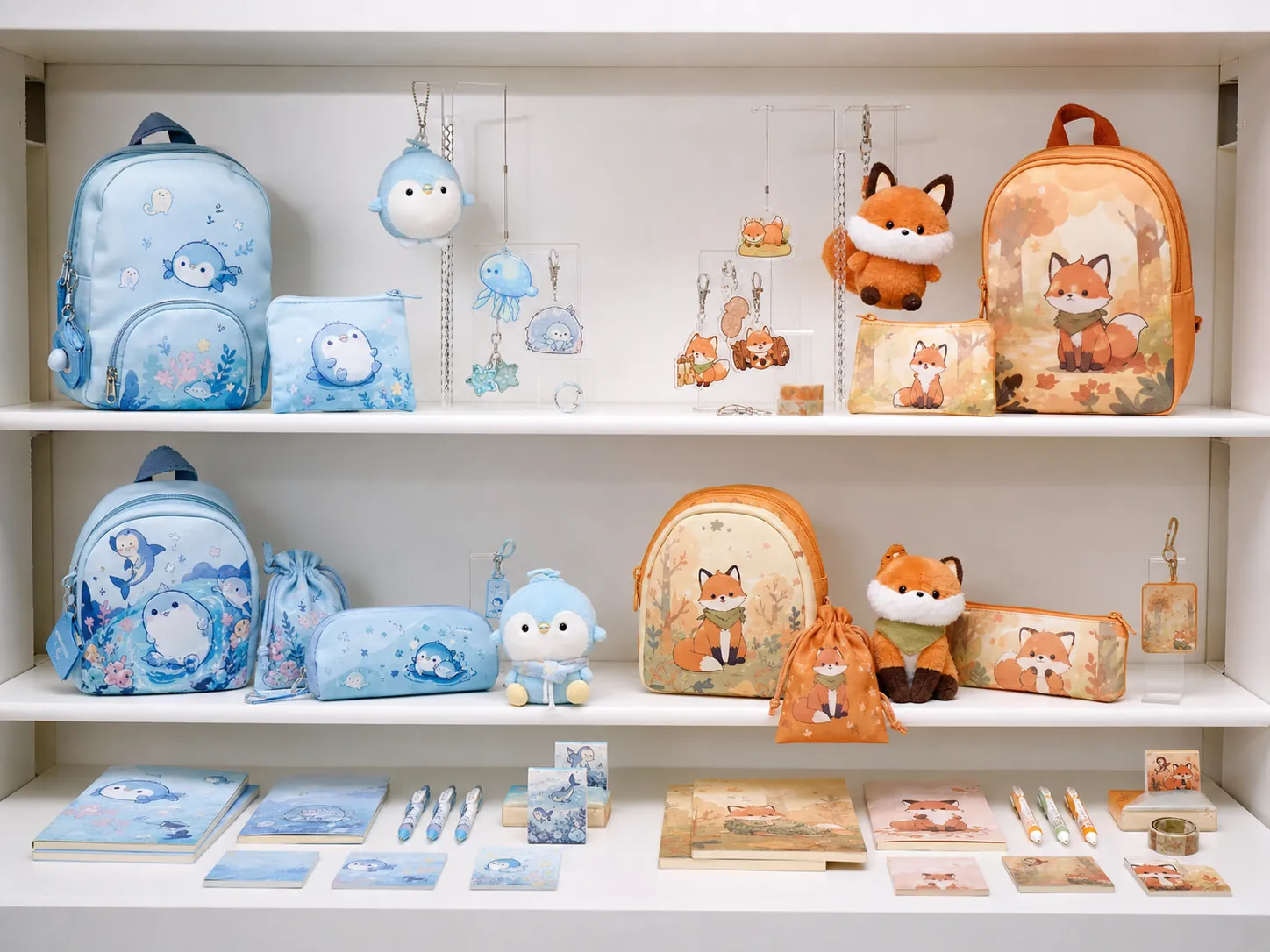 海と森のオリジナルモチーフで展開するバッグ・ポーチ・ぬいぐるみ・アクキーOEMシリーズ