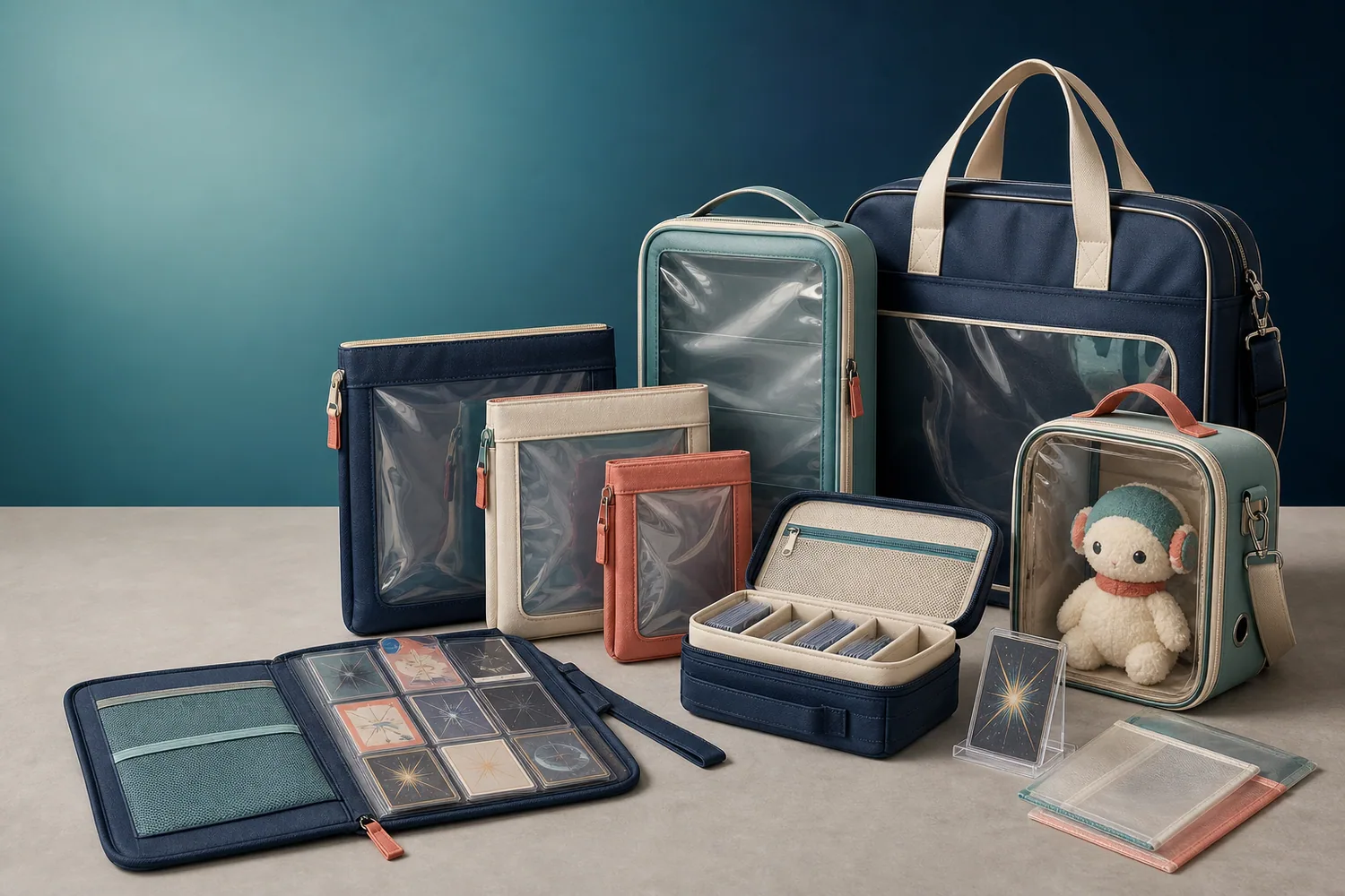 Custom collectible display bags pouches organizers and carrying cases for pins cards acrylic stands and plush
