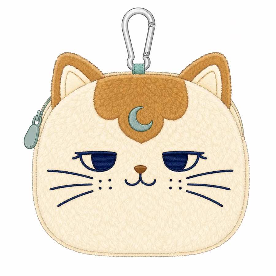 2D design sample for a mini novelty plush pouch