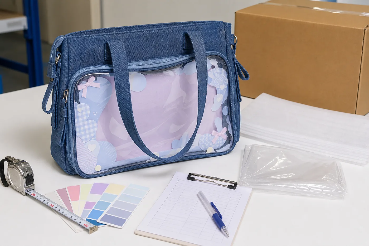 packaging and QC preparation for custom laptop ita tote bag OEM production