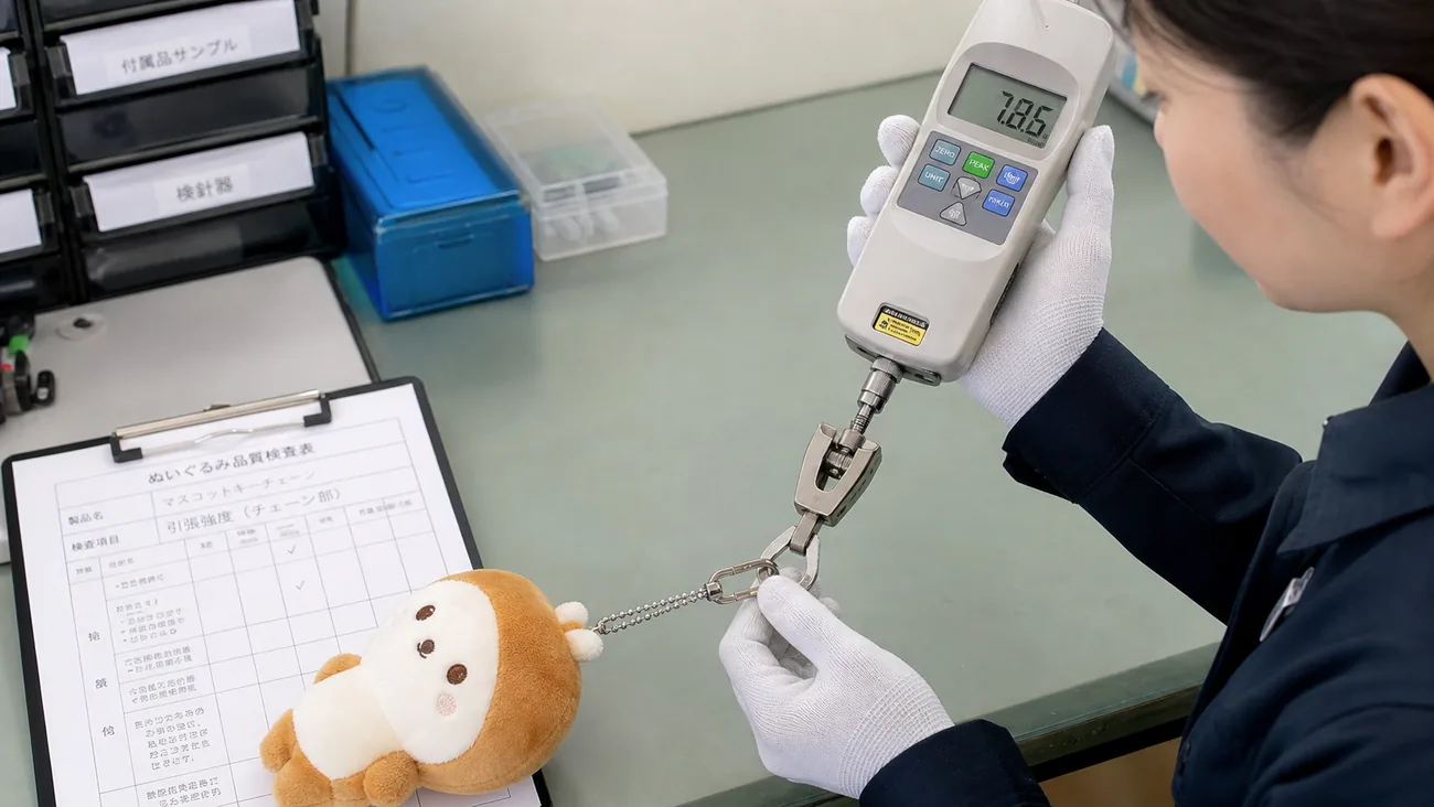 digital force gauge checking plush keychain ball chain tensile strength