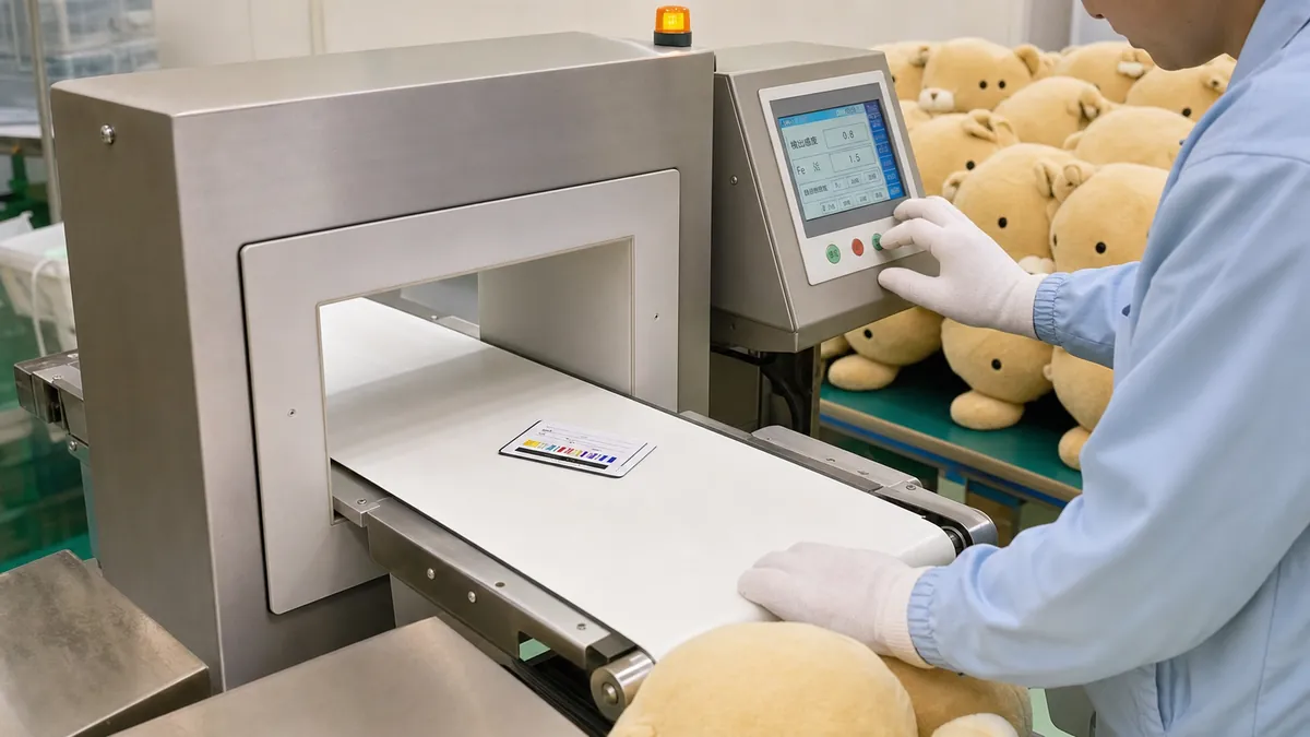 needle detector sensitivity check with a calibration test piece