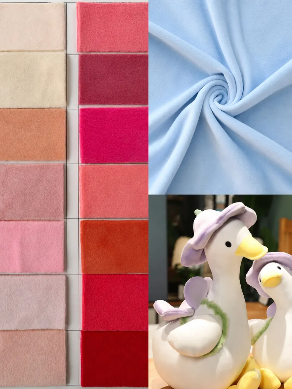 Spandex super-soft stretch plush fabric swatches and soft plush sample