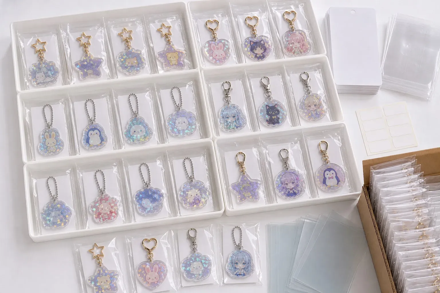 Character SKU labeling for acrylic merchandise sold through ecommerce