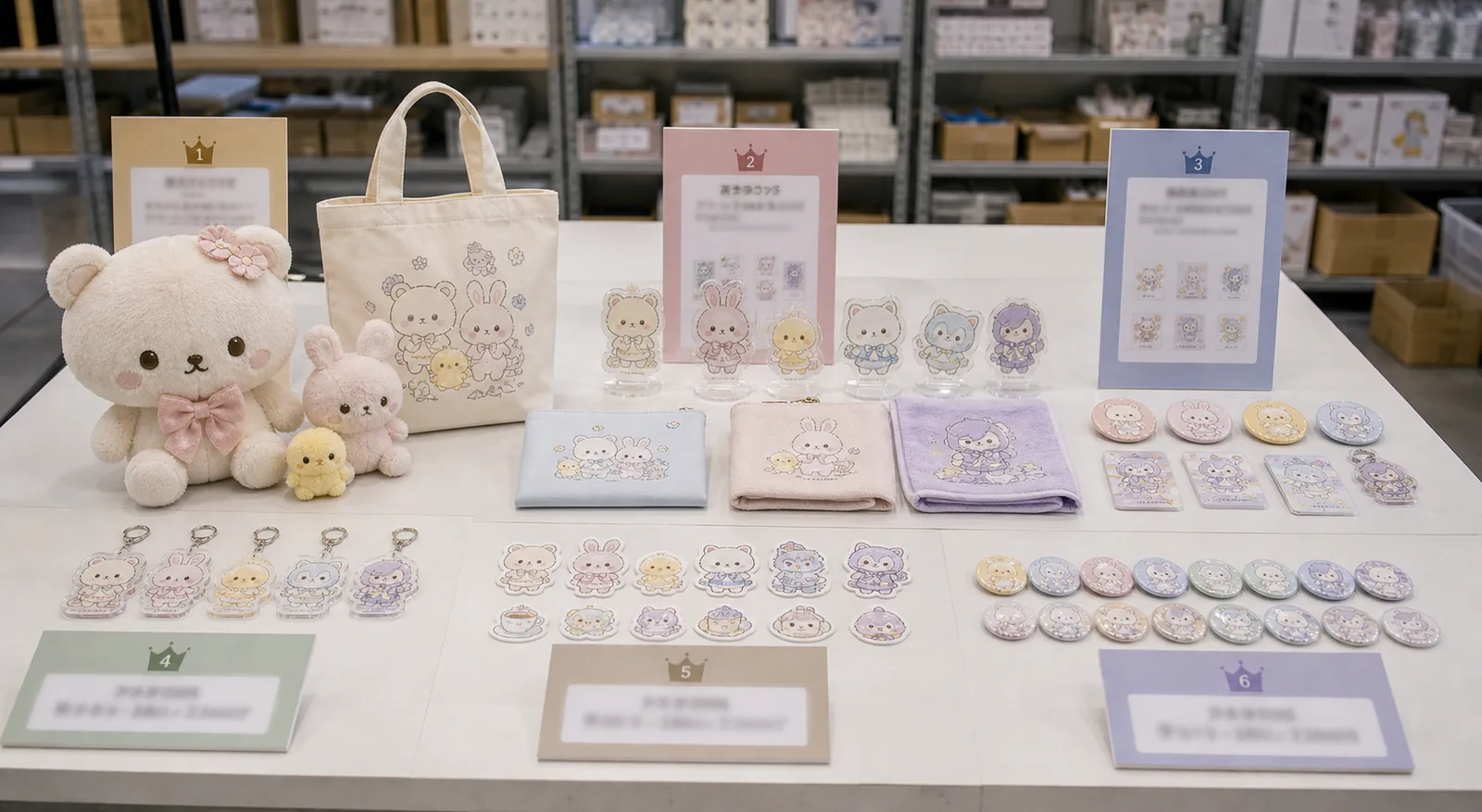 Lottery and prize merchandise OEM collection arranged by prize tier and SKU