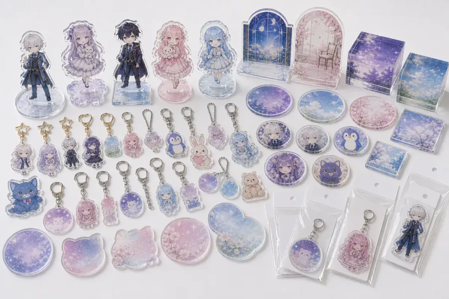 Custom acrylic standees for anime and character merchandise