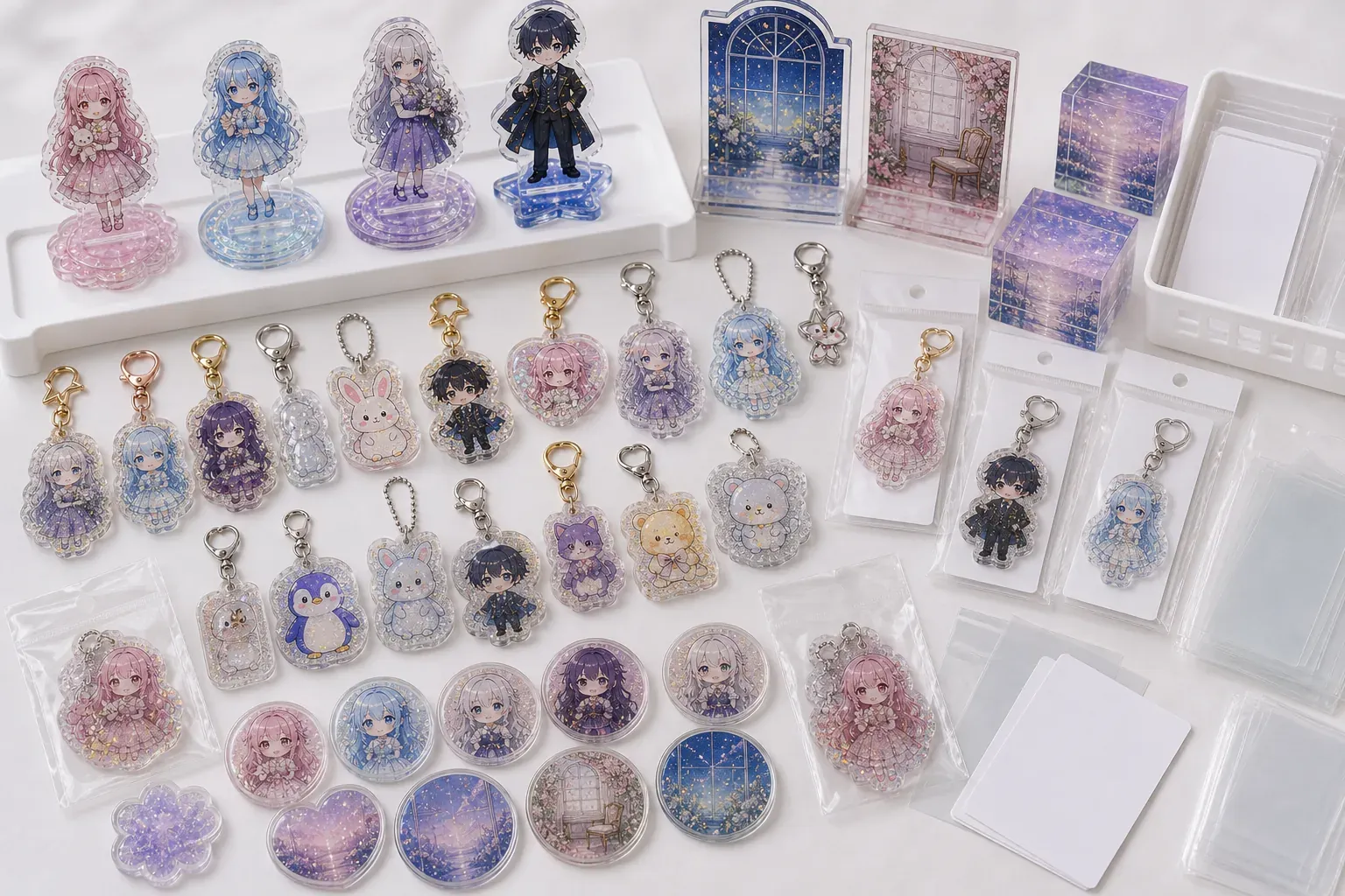 Multi-character acrylic stand and keychain series for game merchandise