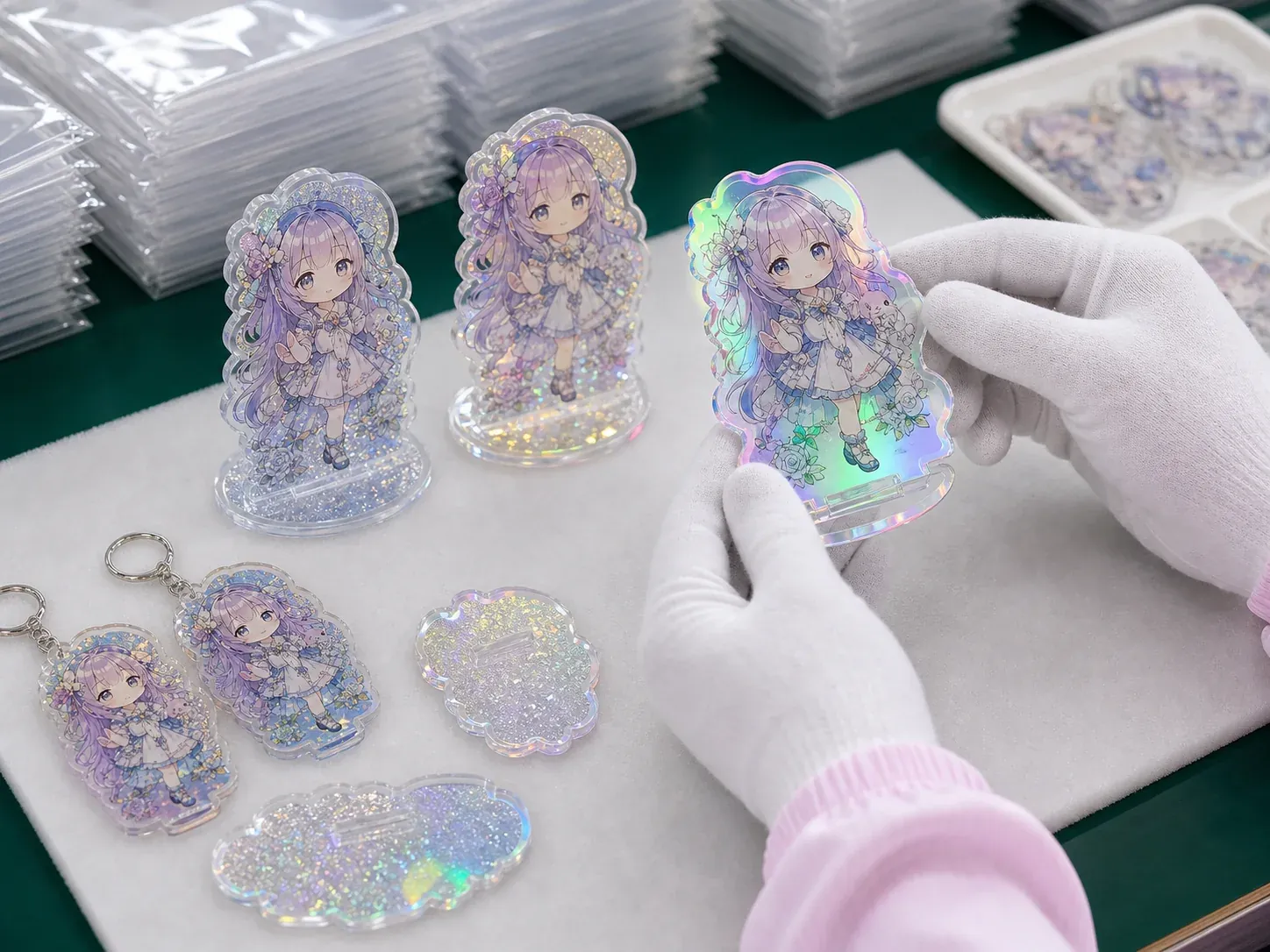Physical sample approval for special-effect acrylic materials