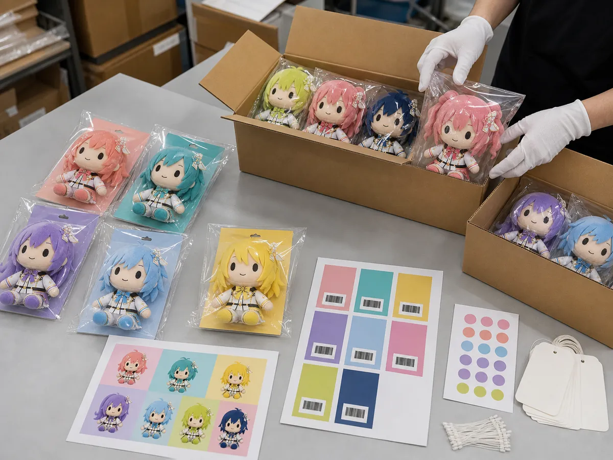 member SKU backing-card OPP barcode packing and carton preparation