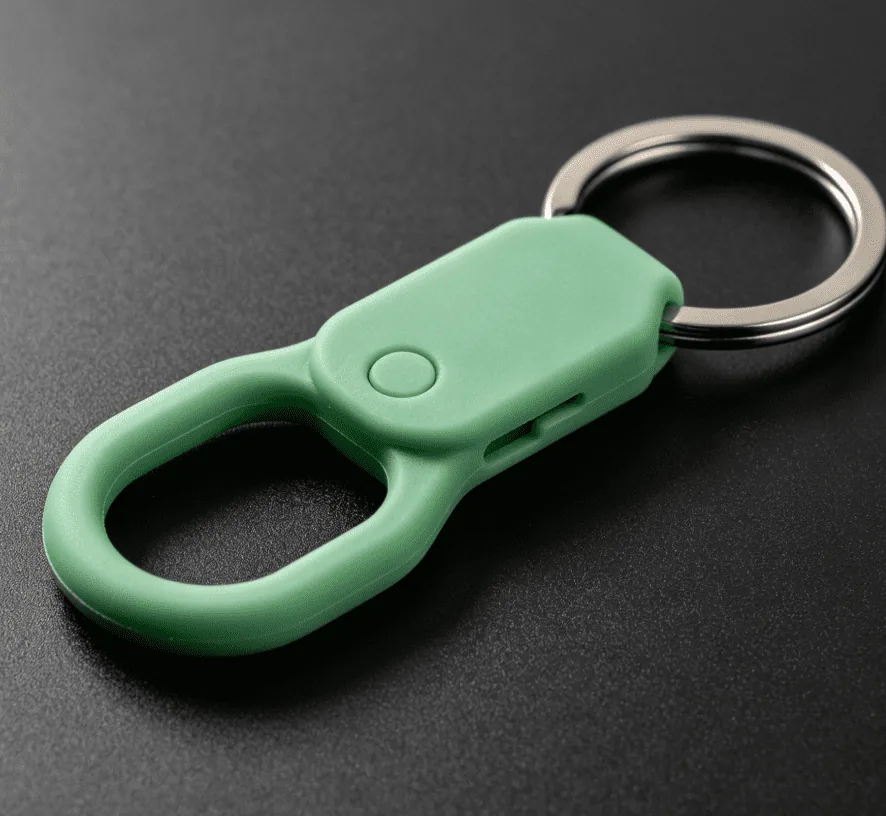 Rubber coating tactile processing keychain Chinese OEM