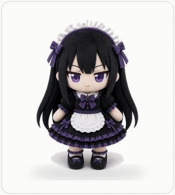 ブルー色キャラクターぬいぐるみ