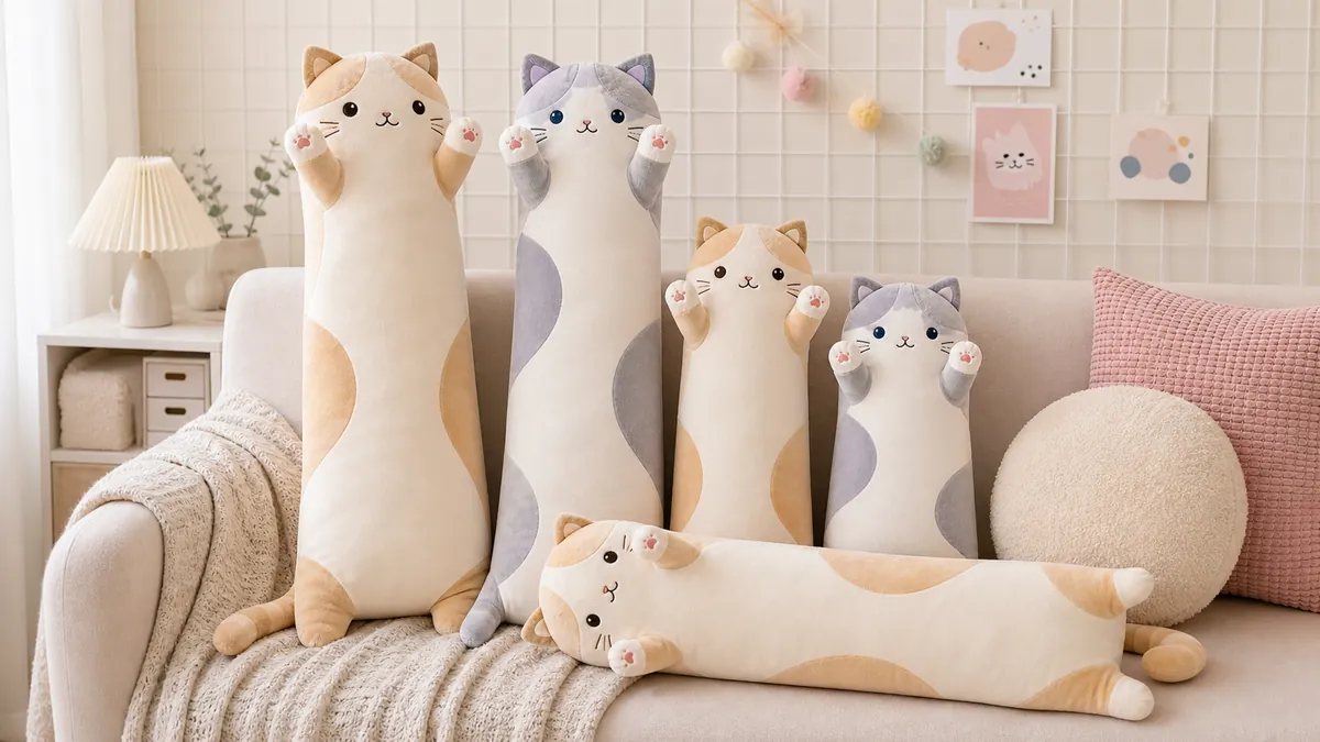 多サイズ展開の長い動物型ぬいぐるみ抱き枕OEMサンプル
