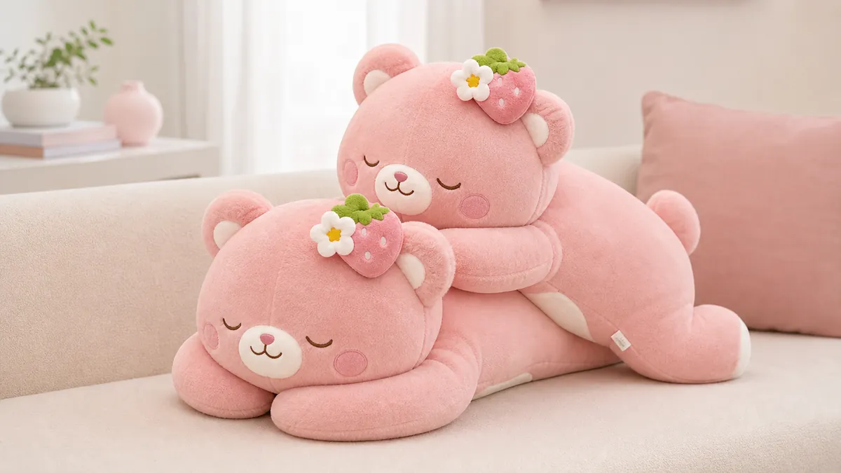 趴せ型アニマルぬいぐるみクッションのOEMサンプル