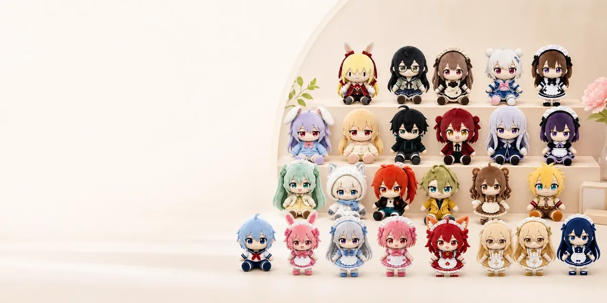 推し活・デフォルメぬいぐるみOEMのキャラクター集合例
