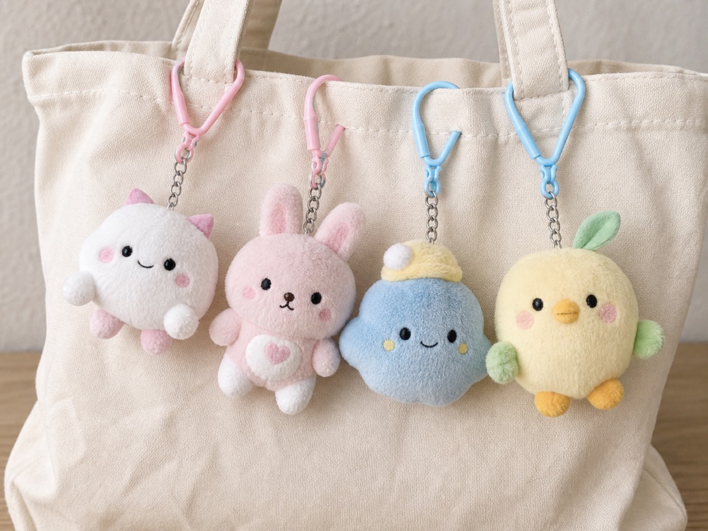 Tote bag scene plush keychain sample