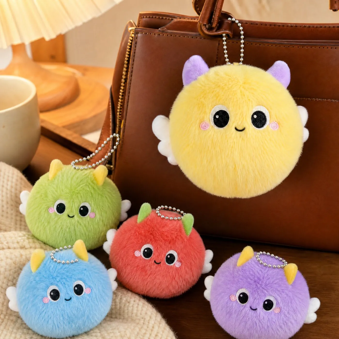 Texture and touch plush keychain sample