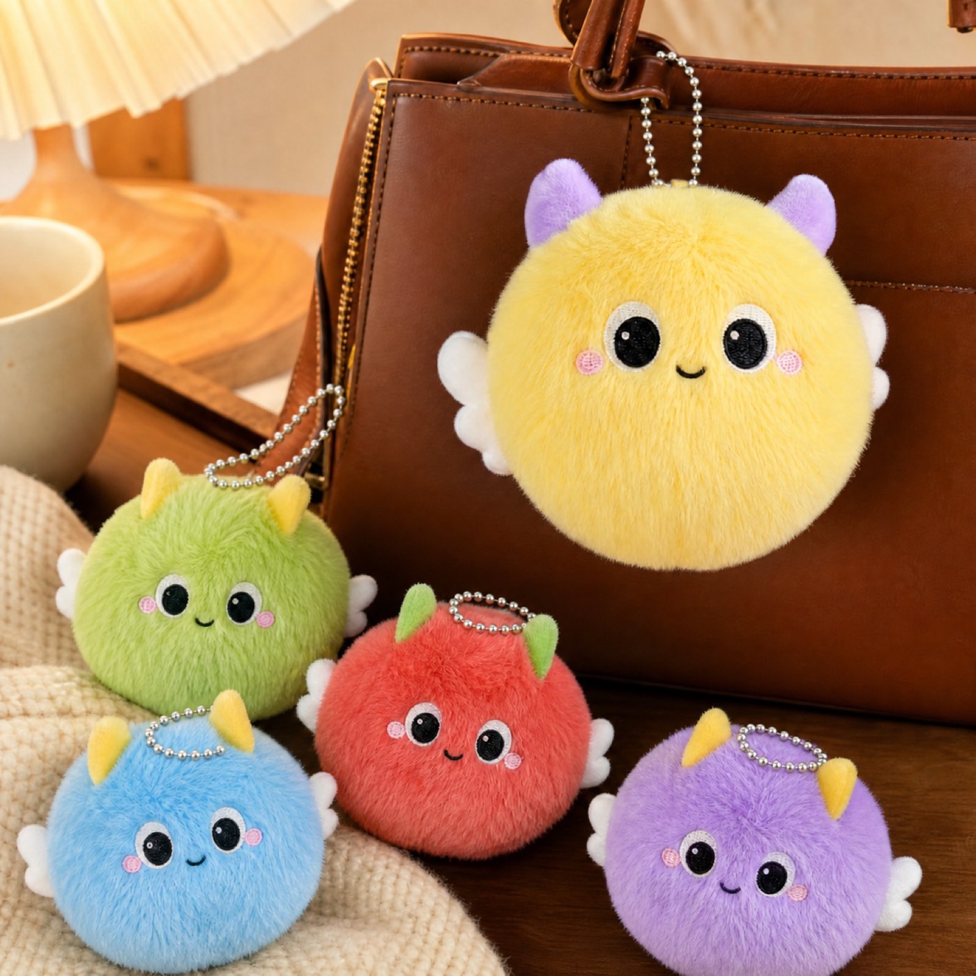Texture and touch plush keychain sample
