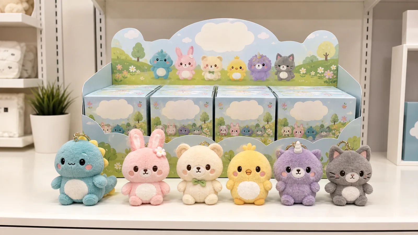 ぬいぐるみランダムアソートOEMの店頭アソートBOXと全種ラインナップ
