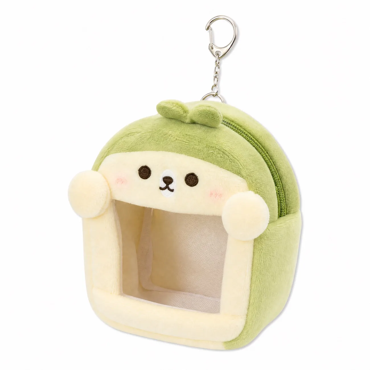 plush window pouch with carabiner for promotional novelty goods