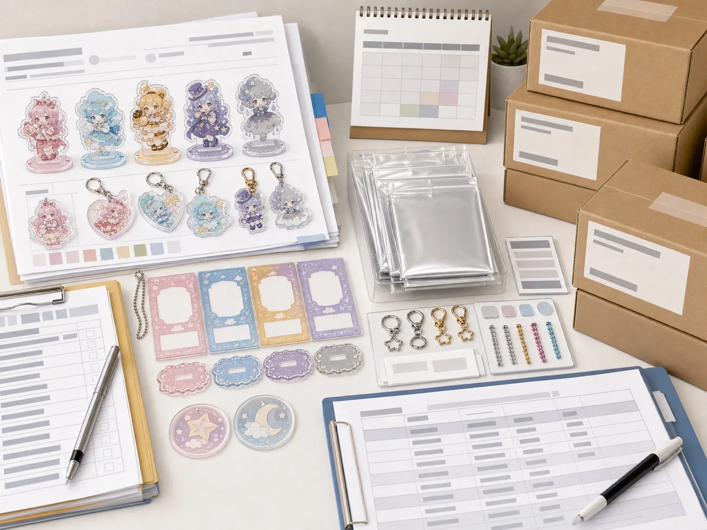 見積り前の資料とイベント会場納品準備のイメージ