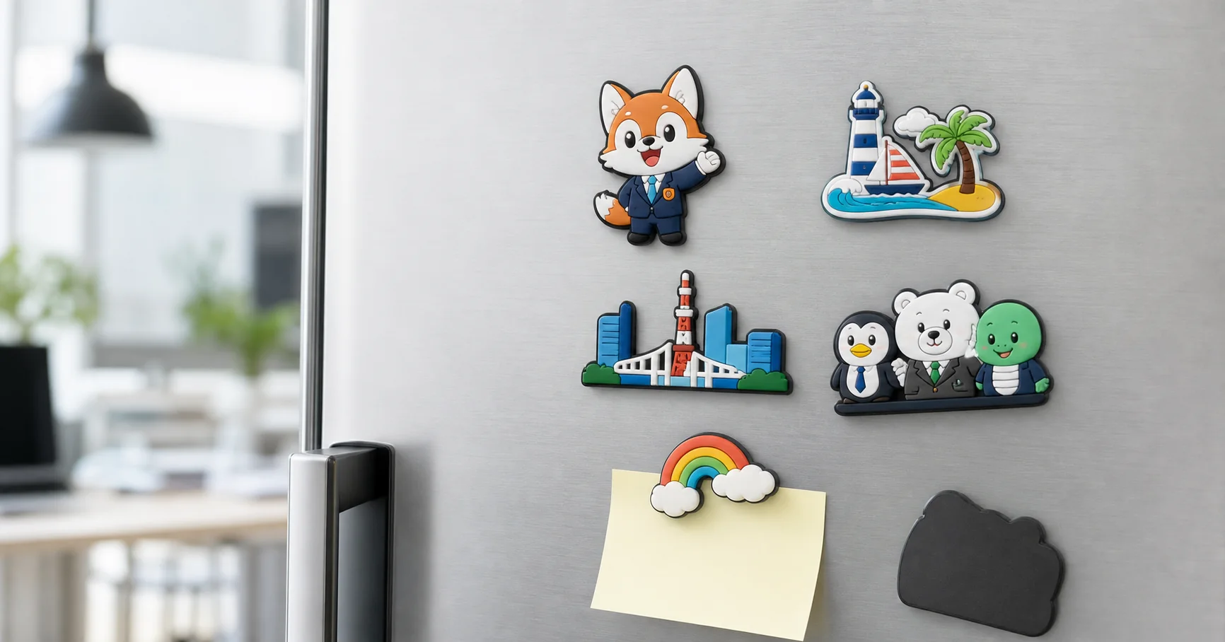 Custom PVC fridge magnet OEM samples with multiple original designs