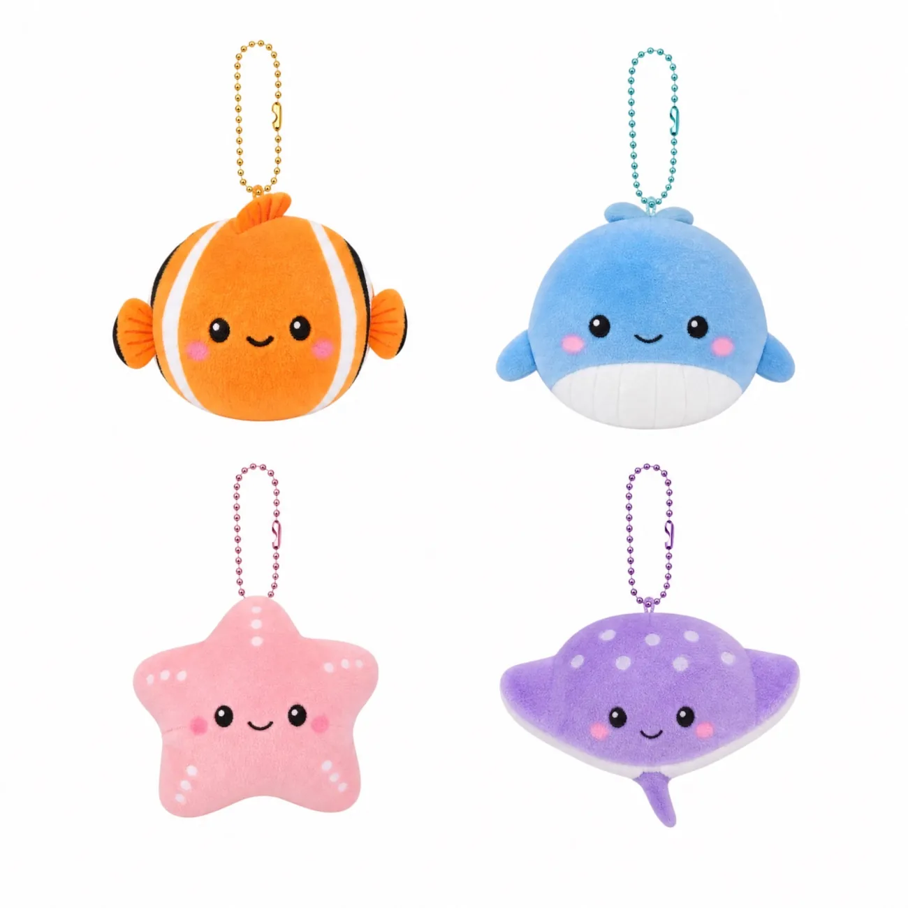 round marine motif plush charms for promotional plush OEM