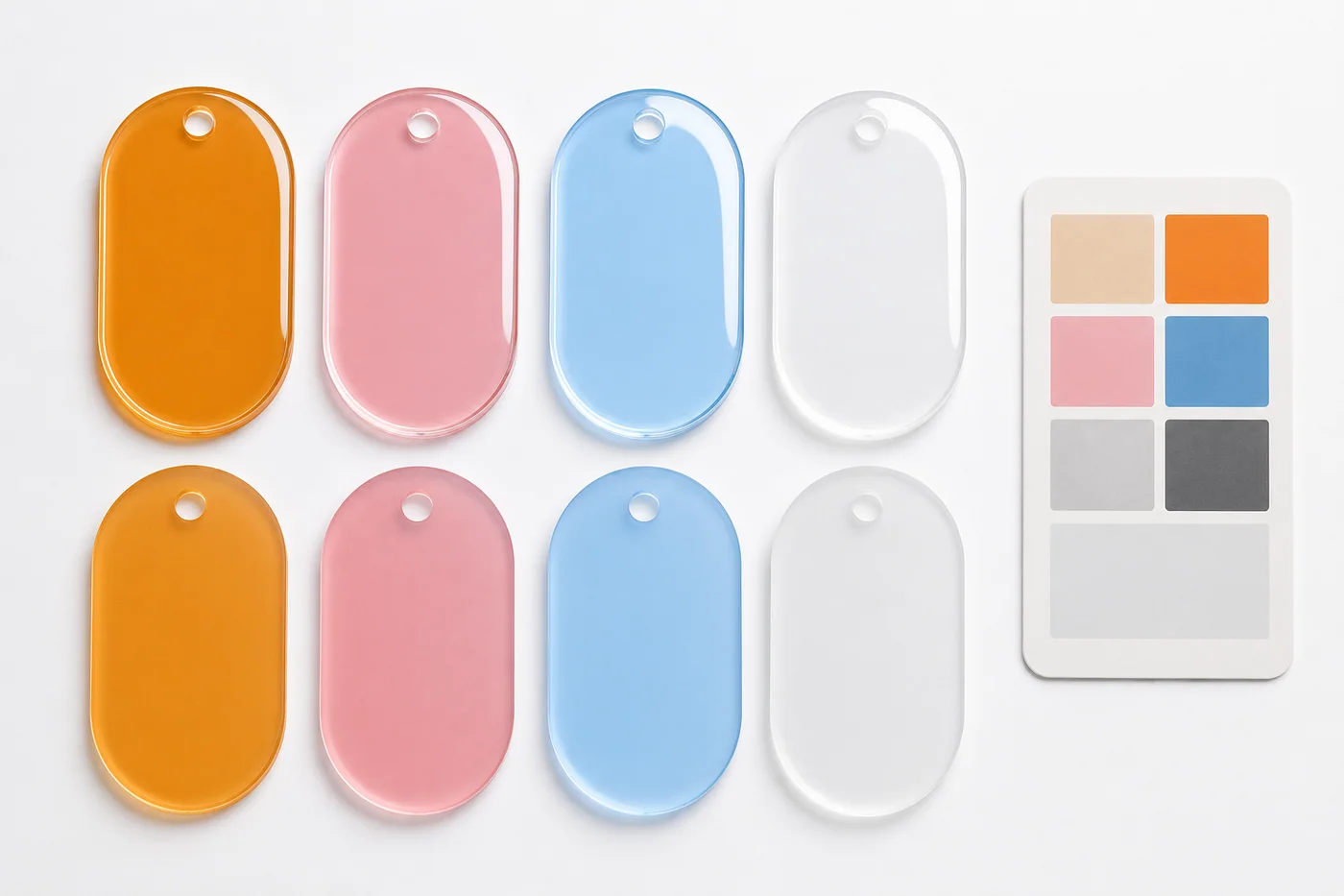 Matte and glossy acrylic surface comparison samples