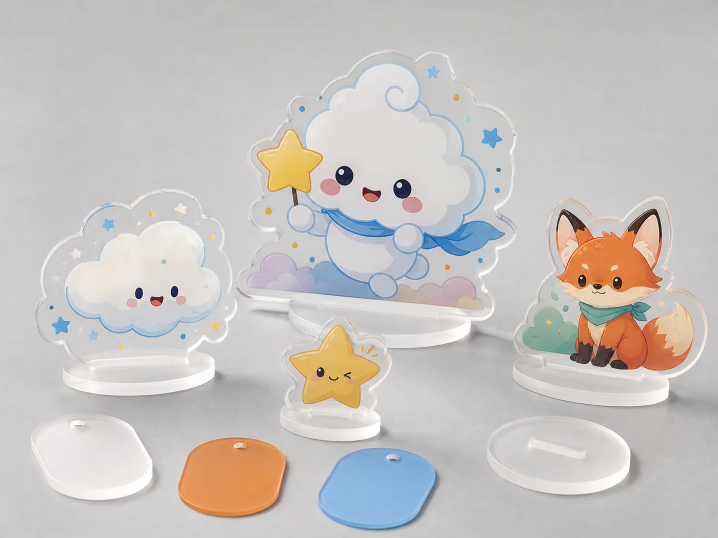 Original IP matte acrylic stand product lineup samples