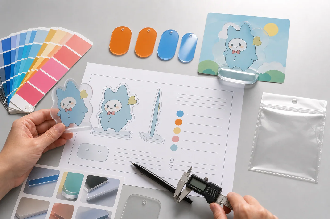 Matte acrylic goods sample approval and specification check