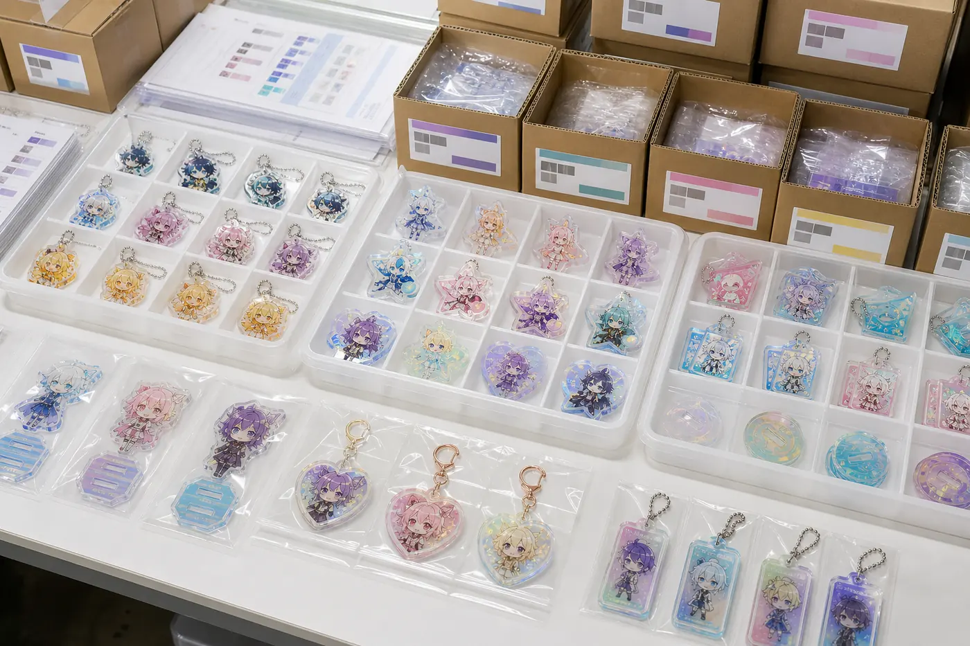 偏光アクリルグッズ OEM オリジナルアニメIP 複数SKU仕分けとカートン管理