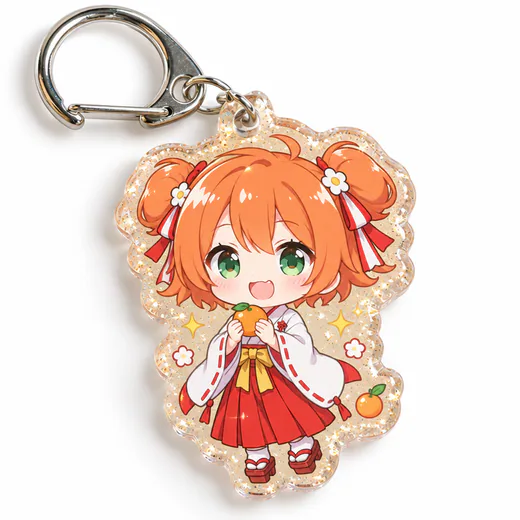 Custom acrylic keychain for capsule toys Glitter acrylic keychain designed as a capsule toy collectible