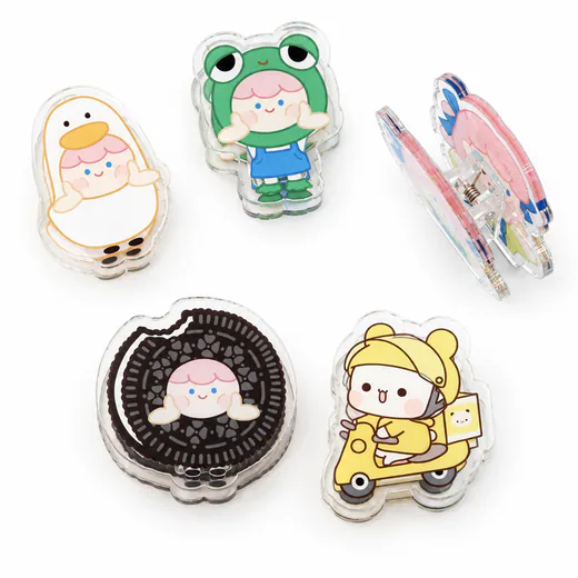 キャラクター印刷を使ったPPクリップセットのカプセルトイ商品例