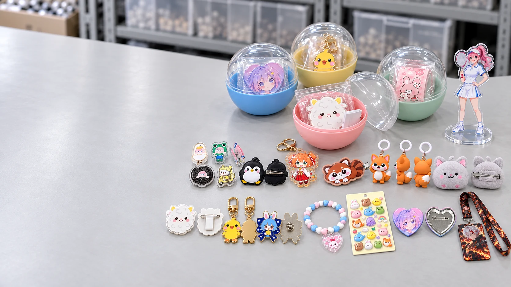 Custom capsule toy manufacturer and OEM product lineup Custom capsule toy OEM product lineup with filled capsules and multiple merchandise types