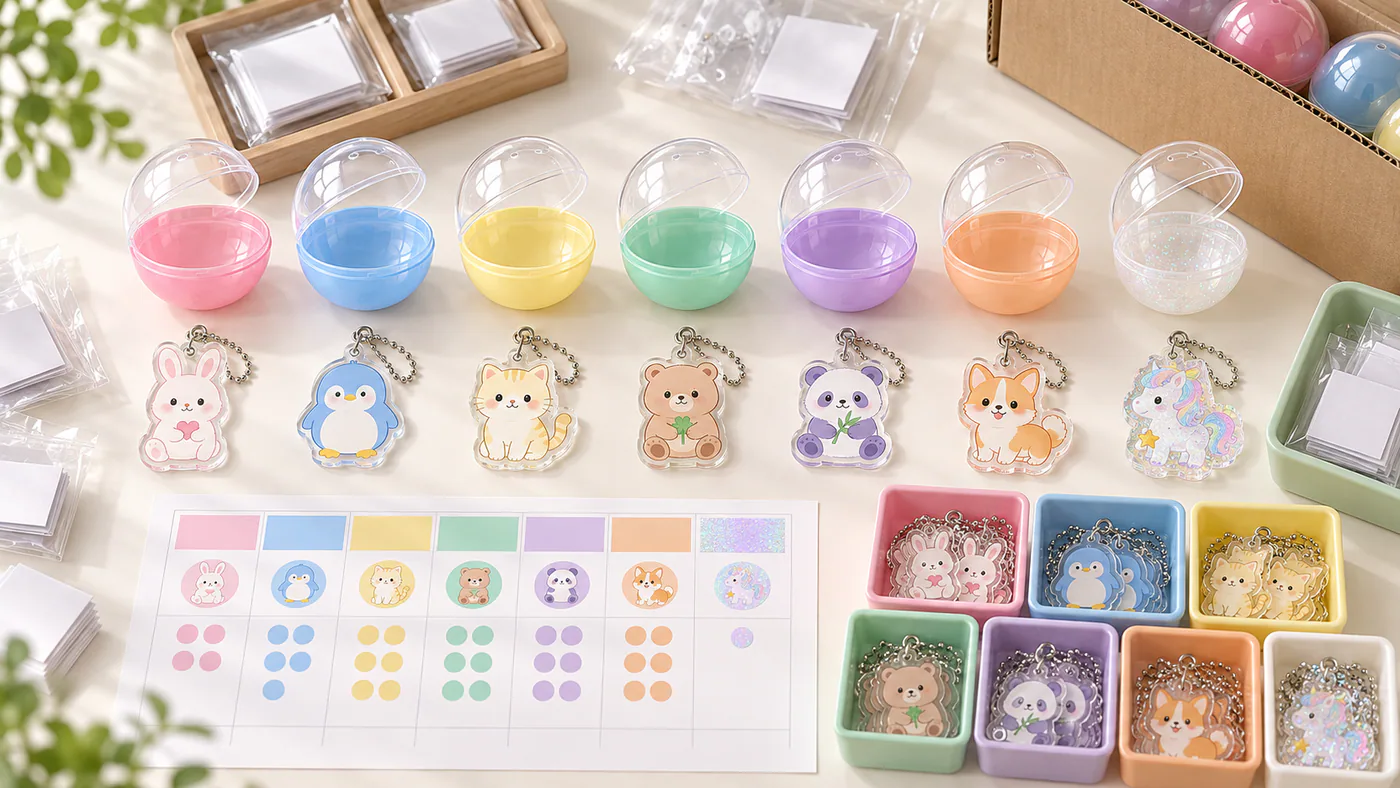 Multi-SKU capsule toy assortment plan Multi-SKU capsule toy assortment plan with controlled design ratios