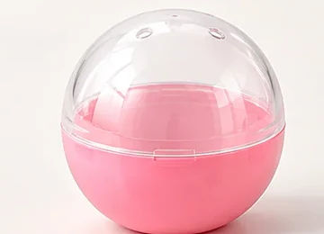 Round capsule shell Round capsule with a clear top and colored base