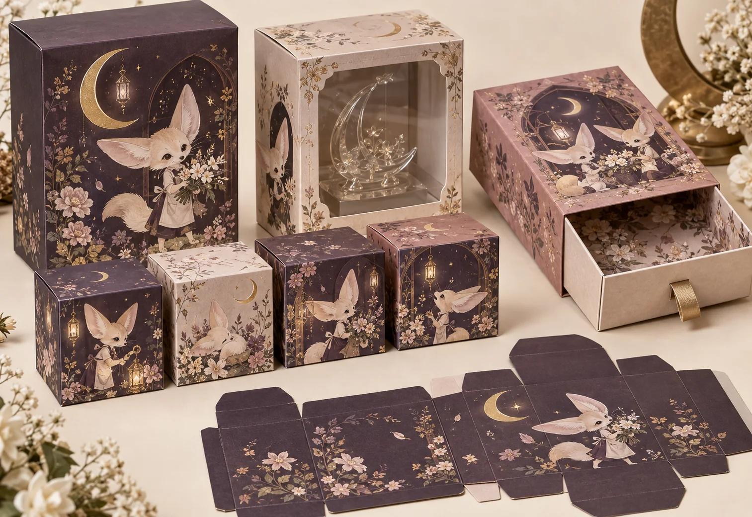 Custom folding cartons, window boxes and drawer boxes for collectible merchandise