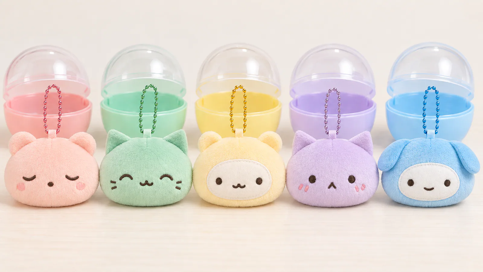 Custom plush mascot capsule toy series Five-design plush mascot capsule toy series