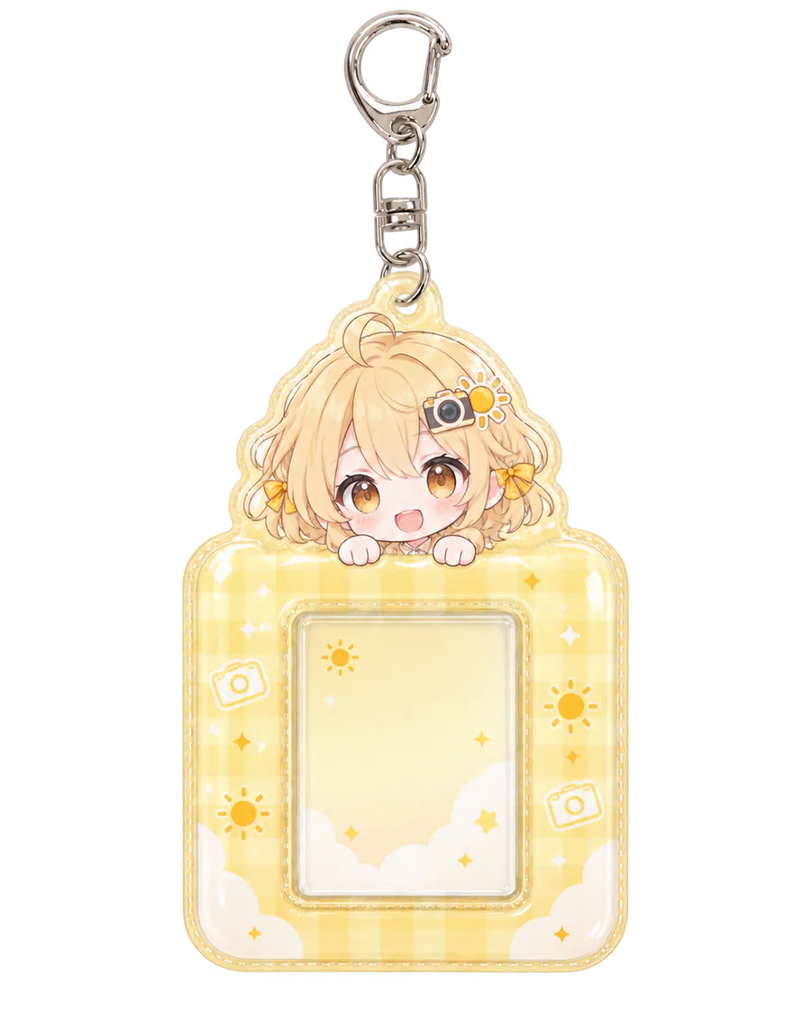 オリジナルアニメIP夢色フォト部のヒカリを使ったクリームイエローの高周波PVCミニフォトホルダー