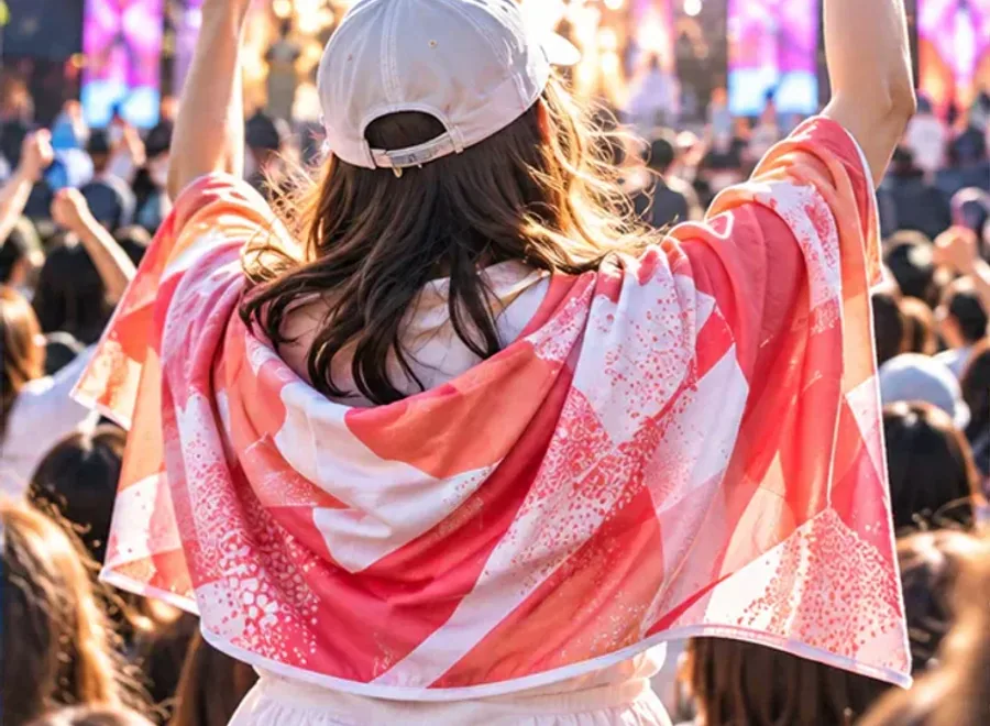 Concerts, Festivals & Fan Events use case for a custom hooded cooling towel