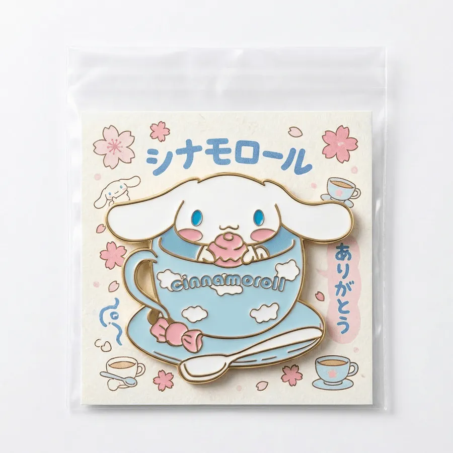 Custom zinc alloy pin badge with a printed backing card