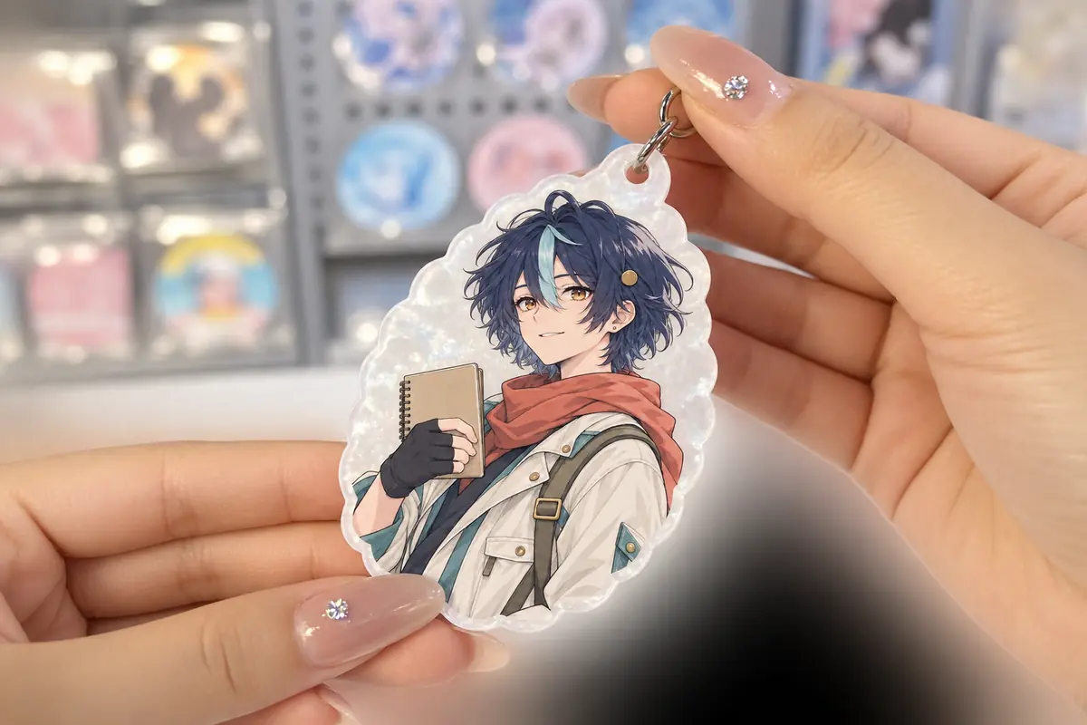 Pearlescent cloud-pattern acrylic charm sample