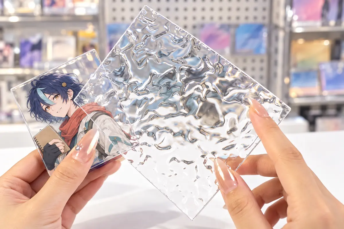 凹凸を見せる水波紋アクリル板